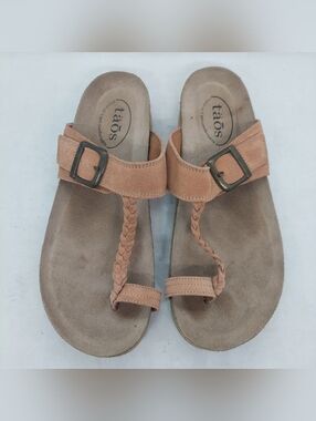 Taos Hippie Thong Sandals Clay Womens Size 8-8.5 Adjustable Strap Casual Shoes